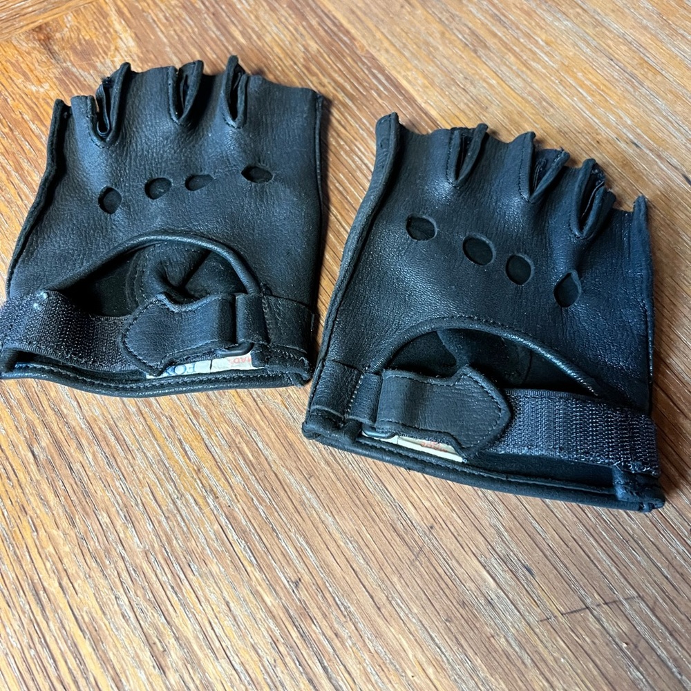 Men's Fox Creek Leather motorcycle Black Fingerless Maverick Leather Gloves XL